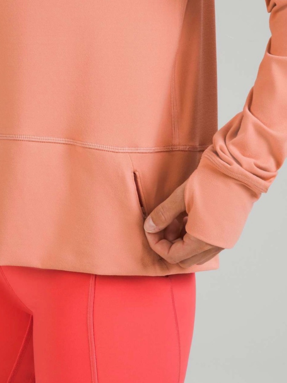 Lululemon Ready to Rulu Funnel Neck Pullover - Peach Pink Savannah - Size 6 EUC - Picture 4 of 9